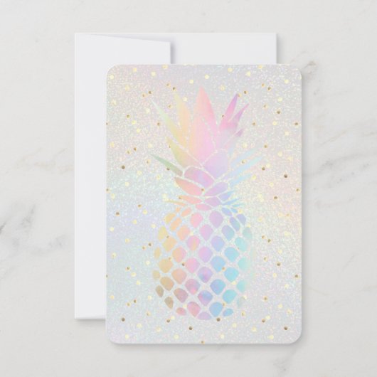 ルアウ（ハワイ式宴会）カラフルパイナップル誕生日 招待状 (裏面)