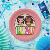 ルアウ（ハワイ式宴会）ガールズ ペーパープレート (パーティー)