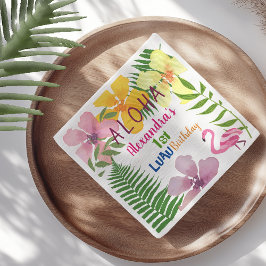 ルアウ（ハワイ式宴会）ガール1st誕生日パーティー スタンダードカクテルナプキン