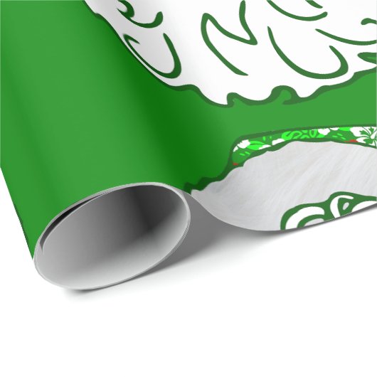 ルアウ(ハワイ式宴会)クリスマスハワイのサンタクロース ラッピングペーパー (ロールコーナー)