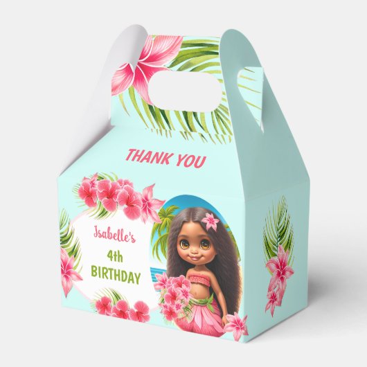 ルアウ（ハワイ式宴会）サマー誕生日トロピカルビーチパーティーガール フェイバーボックス (正面サイド)
