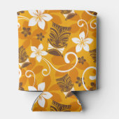 ルアウ（ハワイ式宴会）タイキ模様（オレンジ） 缶クーラー (裏面)