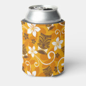 ルアウ（ハワイ式宴会）タイキ模様（オレンジ） 缶クーラー (缶裏面)