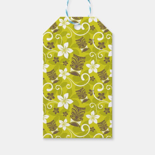 ルアウ（ハワイ式宴会）タイキ模様 ギフトタグ (正面)