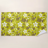 ルアウ（ハワイ式宴会）タイキ模様 ビーチタオル (正面)