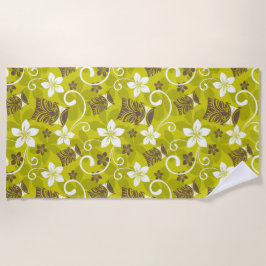 ルアウ（ハワイ式宴会）タイキ模様 ビーチタオル