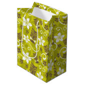 ルアウ（ハワイ式宴会）タイキ模様 ミディアムペーパーバッグ (正面アングル)