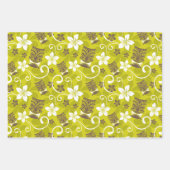 ルアウ（ハワイ式宴会）タイキ模様 ラッピングペーパーシート (正面)