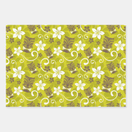 ルアウ（ハワイ式宴会）タイキ模様 ラッピングペーパーシート