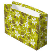 ルアウ（ハワイ式宴会）タイキ模様 ラージペーパーバッグ (裏面アングル)