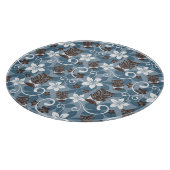 ルアウ（ハワイ式宴会）タイキ模様（青） カッティングボード (角)