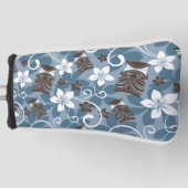 ルアウ（ハワイ式宴会）タイキ模様（青） ゴルフヘッドカバー (正面)