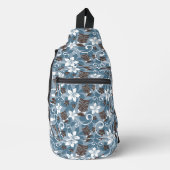 ルアウ（ハワイ式宴会）タイキ模様（青） スリングバッグ (正面)