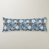 ルアウ（ハワイ式宴会）タイキ模様（青） ボディピロー (正面)