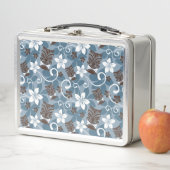 ルアウ（ハワイ式宴会）タイキ模様（青） メタルランチボックス (インサイチュ)