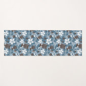 ルアウ（ハワイ式宴会）タイキ模様（青） ヨガマット (正面(横))