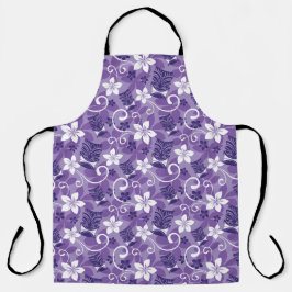 ルアウ（ハワイ式宴会）チキ模様（紫） エプロン