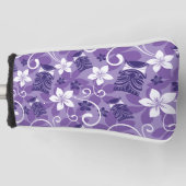 ルアウ（ハワイ式宴会）チキ模様（紫） ゴルフヘッドカバー (正面)