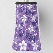 ルアウ（ハワイ式宴会）チキ模様（紫） ゴルフヘッドカバー (回転90)