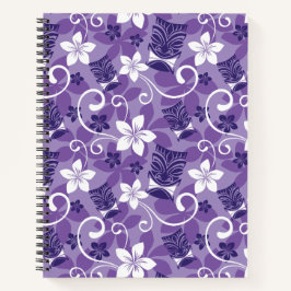 ルアウ（ハワイ式宴会）チキ模様（紫） ノートブック