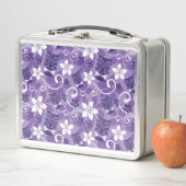 ルアウ（ハワイ式宴会）チキ模様（紫） メタルランチボックス (インサイチュ)