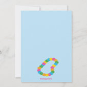 ルアウ(ハワイ式宴会)ティキオンザビーチ誕生日招待状 招待状 (裏面)