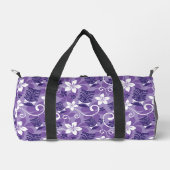 ルアウ（ハワイ式宴会）ティキパタン（紫） ダッフルバッグ (正面)