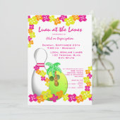 ルアウ(ハワイ式宴会)テーマボーリング 招待状 (スタンド正面)