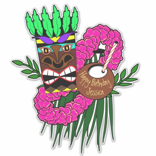 ルアウ（ハワイ式宴会）テーマ シール (正面)