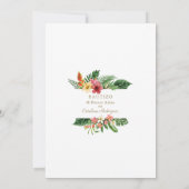 ルアウ(ハワイ式宴会)トロピカルガーデンスペインの1stバースデーバプテスマ 招待状 (裏面)