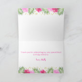 ルアウ(ハワイ式宴会)トロピカルガール1stファースト誕生日サンキューユナイテッド カード (内部)