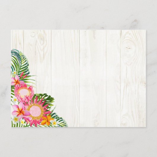 ルアウ(ハワイ式宴会)トロピカルビーチリゾート宿泊施設 エンクロージャーカード (裏面)