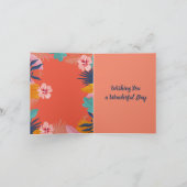 ルアウ（ハワイ式宴会）トロピカルフォトバースデーカード 招待状 (内部)