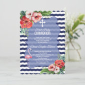 ルアウ(ハワイ式宴会)トロピカルフラミンゴフローラファースト・ホリー・コミュニオン 招待状 (スタンド正面)