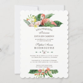 ルアウ（ハワイ式宴会）トロピカルフラワーズインビタシオンデベビーシャワー 招待状