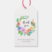 ルアウ（ハワイ式宴会）トロピカルフラワーブライダルシャワーサンキュービター ギフトタグ (正面)