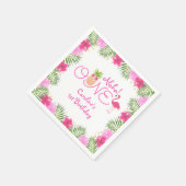 ルアウ（ハワイ式宴会）トロピカルフローラガール1st第1誕生日 スタンダードカクテルナプキン (角)