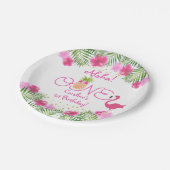 ルアウ（ハワイ式宴会）トロピカルフローラガール1st第1誕生日 ペーパープレート (アングル)