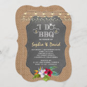 ルアウ（ハワイ式宴会）トロピカルフローラチョークバーラップI DO BBQ 招待状 (正面/裏面)