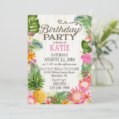 ルアウ(ハワイ式宴会)ハウィアンビーチ誕生素朴パーティー 招待状 (スタンド正面)