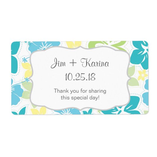 ルアウ（ハワイ式宴会）ハワイアンウォーターボトルカスタマイズのお願い！ ラベル (正面)