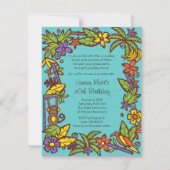 ルアウ（ハワイ式宴会）ハワイアンパーティー 招待状 (正面)