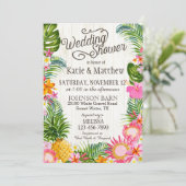 ルアウ(ハワイ式宴会)ハワイアンビーチ素朴ウェディングシャワー 招待状 (スタンド正面)