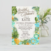 ルアウ（ハワイ式宴会）ハワイアンビーチ素朴ブライダルシャワー 招待状 (スタンド正面)