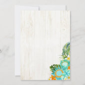 ルアウ（ハワイ式宴会）ハワイアンビーチ素朴ブライダルシャワー 招待状 (裏面)