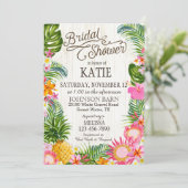 ルアウ（ハワイ式宴会）ハワイアンビーチ素朴ブライダルシャワー 招待状 (スタンド正面)