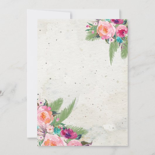 ルアウ（ハワイ式宴会）ハワイアンベビーシャワー招待状 招待状 (裏面)