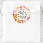 ルアウ（ハワイ式宴会）ハワイアンレイ素朴赤ちゃんシャワーラベル ラウンドシール (バッグ)