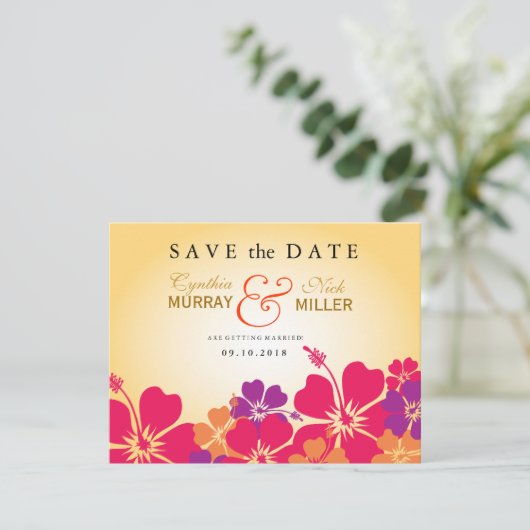 ルアウ（ハワイ式宴会）/ハワイアン日付カードの保存 セーブザデート (スタンド正面)