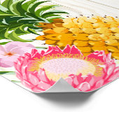 ルアウ（ハワイ式宴会）ハワイアン素朴ビーチ結婚のバナー ポスター (角)